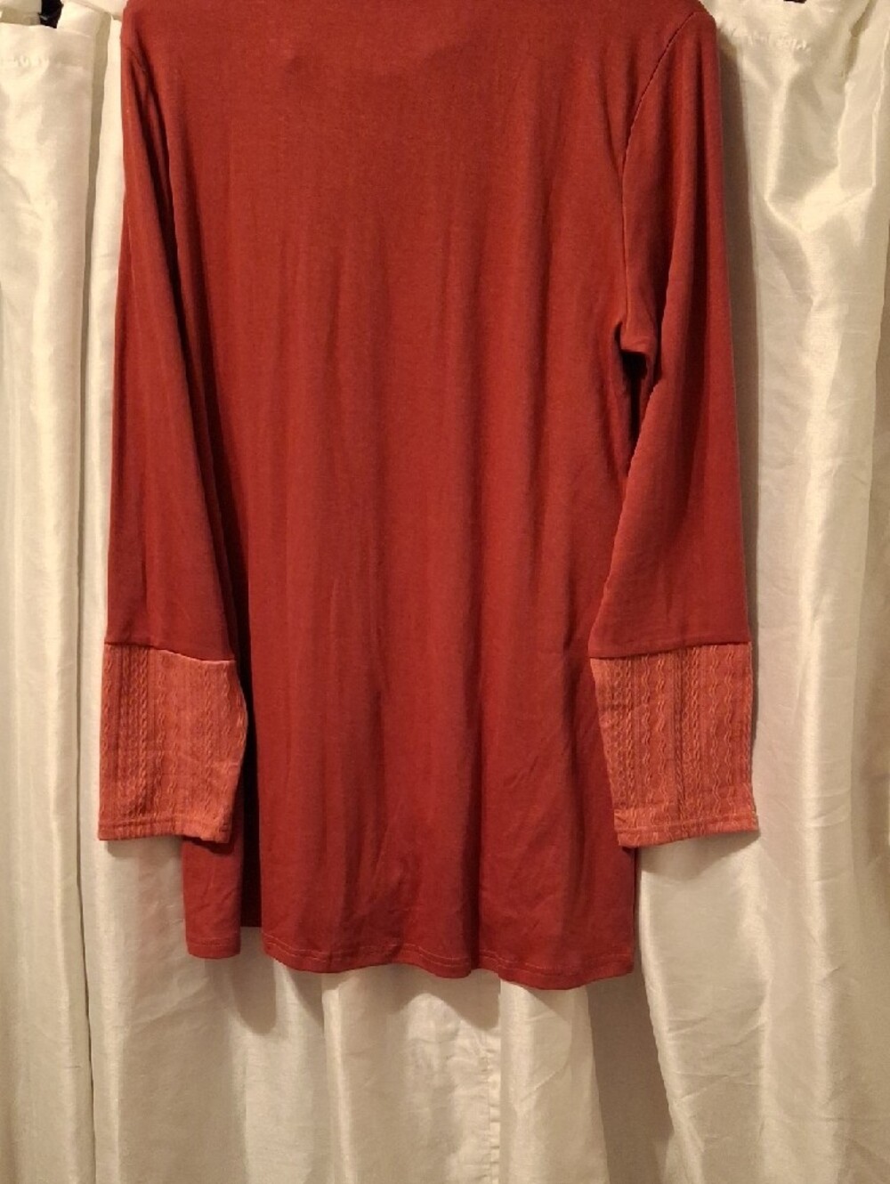 Boheme Red/Pink Long-Sleeve Tunic with Detailed Collar - Picture 10 of 11